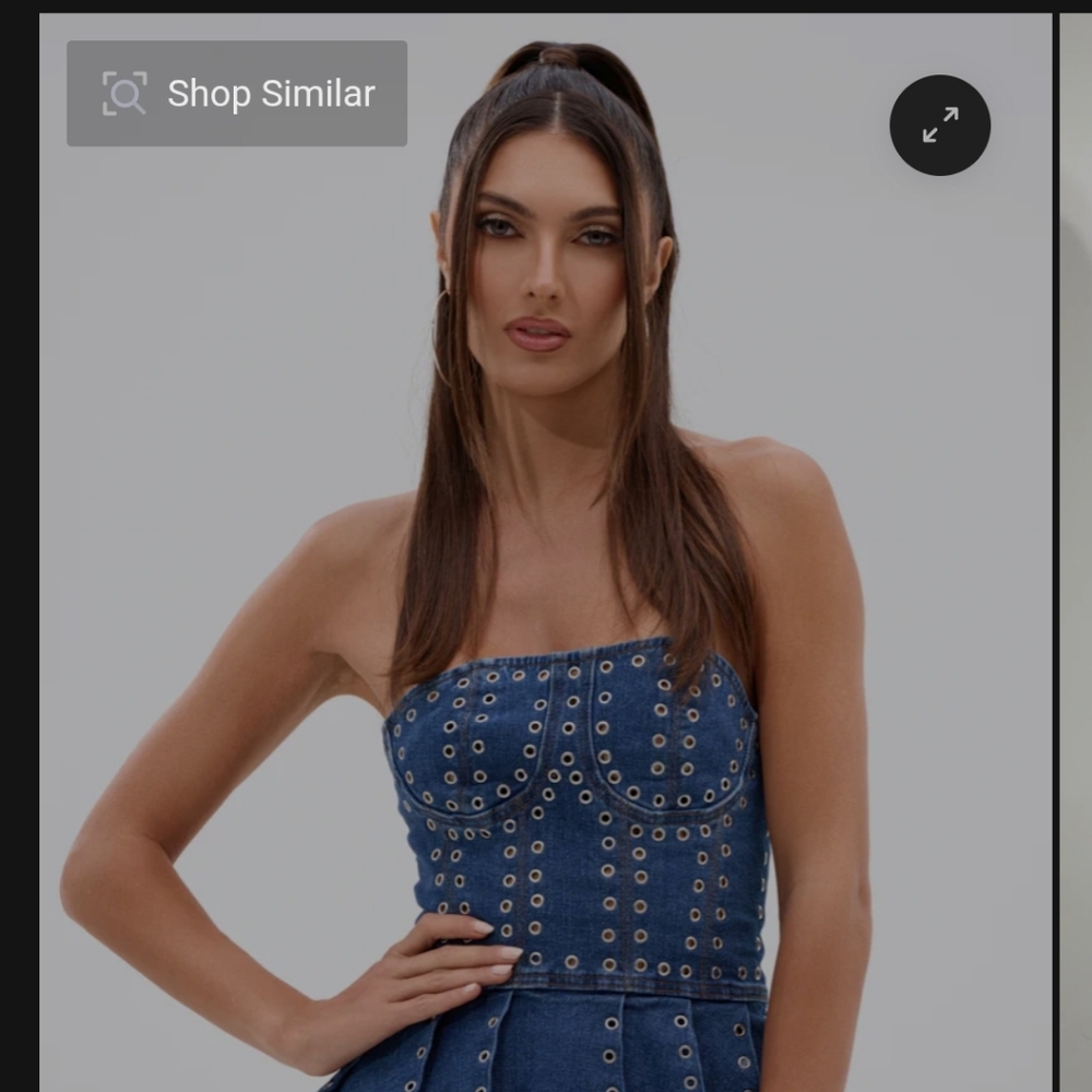 SOFIA DENIM CORSET WITH GROMMET - 1X